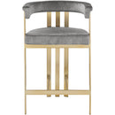  Color_Grey -- Marcello Grey Velvet Upholstered Counter Stool IMAGE 4