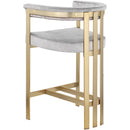  Color_Grey -- Marcello Grey Velvet Upholstered Counter Stool IMAGE 5