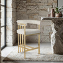  Color_Stone -- Marcello Stone Velvet Upholstered Counter Stool IMAGE 2