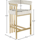  Color_Stone -- Marcello Stone Velvet Upholstered Counter Stool IMAGE 7