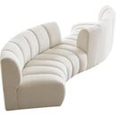  Manufacturer Color_Cream -- Meridian Infinity Fabric 4 pc Sectional IMAGE 6