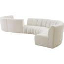 Meridian Infinity Cream Boucle Fabric 8 pc Modular Sectional IMAGE 3