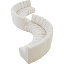 Meridian Infinity Cream Boucle Fabric 8 pc Modular Sectional IMAGE 7
