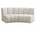 Meridian Infinity Cream Boucle Fabric 2 pc Modular Sectional IMAGE 1