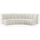 Meridian Infinity Cream Boucle Fabric 3 pc Modular Sectional IMAGE 11