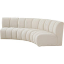  Manufacturer Color_Cream -- Meridian Infinity Fabric 3 pc Sectional IMAGE 3