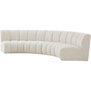 Meridian Infinity Cream Boucle Fabric 4 pc Modular Sectional IMAGE 3