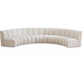 Meridian Infinity Cream Boucle Fabric 5 pc Modular Sectional IMAGE 1