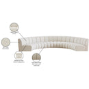  Manufacturer Color_Cream -- Meridian Infinity Fabric 6 pc Sectional IMAGE 12