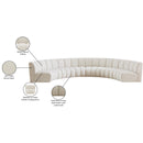 Meridian Infinity Cream Boucle Fabric 6 pc Modular Sectional IMAGE 12