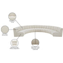 Meridian Infinity Cream Boucle Fabric 7 pc Modular Sectional IMAGE 12