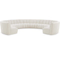 Meridian Infinity Cream Boucle Fabric 10 pc Modular Sectional IMAGE 1