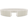 Meridian Infinity Cream Boucle Fabric 12 pc Modular Sectional IMAGE 1
