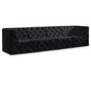 Meridian Tuft Black Velvet Modular Sofa IMAGE 1