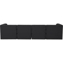 Meridian Tuft Black Velvet Modular Sofa IMAGE 4