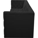 Meridian Tuft Black Velvet Modular Sofa IMAGE 6