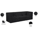 Meridian Tuft Black Velvet Modular Sofa IMAGE 10