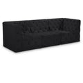 Meridian Tuft Black Velvet Modular Sofa IMAGE 1