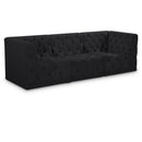 Meridian Tuft Black Velvet Modular Sofa IMAGE 1