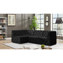  Manufacturer Color_Black -- Meridian Tuft Fabric 4 pc Sectional IMAGE 4