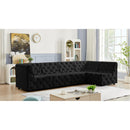  Manufacturer Color_Black -- Meridian Tuft Fabric 5 pc Sectional IMAGE 3