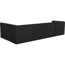 Meridian Tuft Black Velvet Modular Sectional IMAGE 5