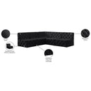 Meridian Tuft Black Velvet Modular Sectional IMAGE 16
