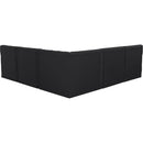 Meridian Tuft Black Velvet Modular Sectional IMAGE 4