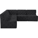 Meridian Tuft Black Velvet Modular Sectional IMAGE 6