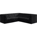 Meridian Tuft Black Velvet Modular Sectional IMAGE 1