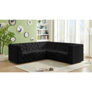  Manufacturer Color_Black -- Meridian Tuft Fabric 5 pc Sectional IMAGE 2