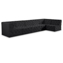 Meridian Tuft Black Velvet Modular Sectional IMAGE 1