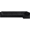 Meridian Tuft Black Velvet Modular Sectional IMAGE 7