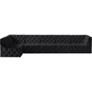 Meridian Tuft Black Velvet Modular Sectional IMAGE 8