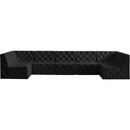 Meridian Tuft Black Velvet Modular Sectional IMAGE 4
