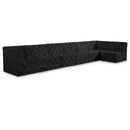 Meridian Tuft Black Velvet Modular Sectional IMAGE 1