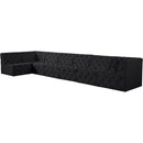 Meridian Tuft Black Velvet Modular Sectional IMAGE 2