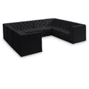 Meridian Tuft Black Velvet Modular Sectional IMAGE 1