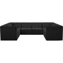 Meridian Tuft Black Velvet Modular Sectional IMAGE 5