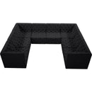 Meridian Tuft Black Velvet Modular Sectional IMAGE 6