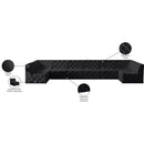 Meridian Tuft Black Velvet Modular Sectional IMAGE 15
