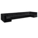 Meridian Tuft Black Velvet Modular Sectional IMAGE 1