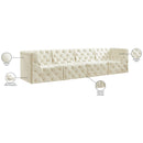  Manufacturer Color_Cream -- Tuft 128" Cream Velvet Upholstered 4 pc Modular Sofa IMAGE 10