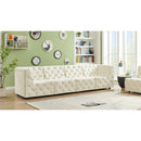  Manufacturer Color_Cream -- Tuft 128" Cream Velvet Upholstered 4 pc Modular Sofa IMAGE 2