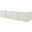  Manufacturer Color_Cream -- Tuft 128" Cream Velvet Upholstered 4 pc Modular Sofa IMAGE 3