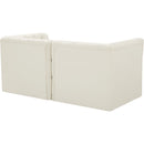  Manufacturer Color_Cream -- Tuft 70" Cream Velvet Upholstered 2 pc Modular Loveseat IMAGE 3