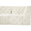 Meridian Tuft Cream Velvet Modular Sofa IMAGE 7