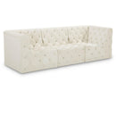  Manufacturer Color_Cream -- Tuft 99" Cream Velvet Upholstered 3 pc Modular Sofa IMAGE 1