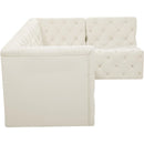 Manufacturer Color_Cream -- Tuft 99" Cream Velvet Upholstered 4 pc Modular Sectional IMAGE 11