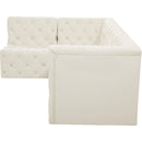  Manufacturer Color_Cream -- Tuft 99" Cream Velvet Upholstered 4 pc Modular Sectional IMAGE 12